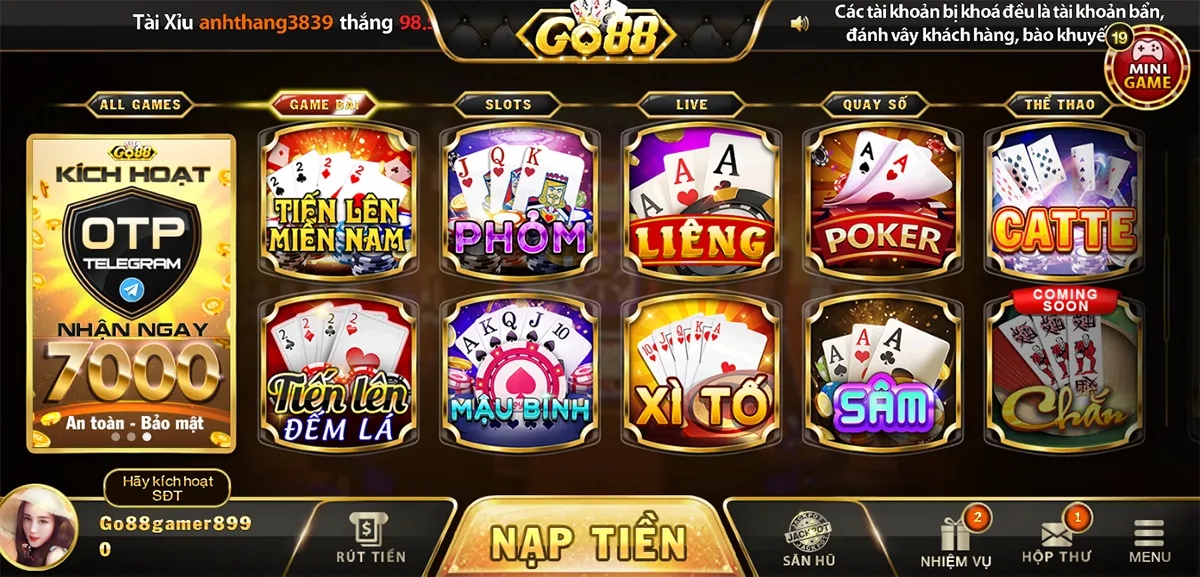 Game bài đẳng cấp Go88