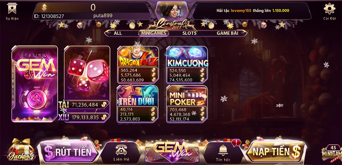 Chơi Mini game thắng lớn tại Tải Gemwin